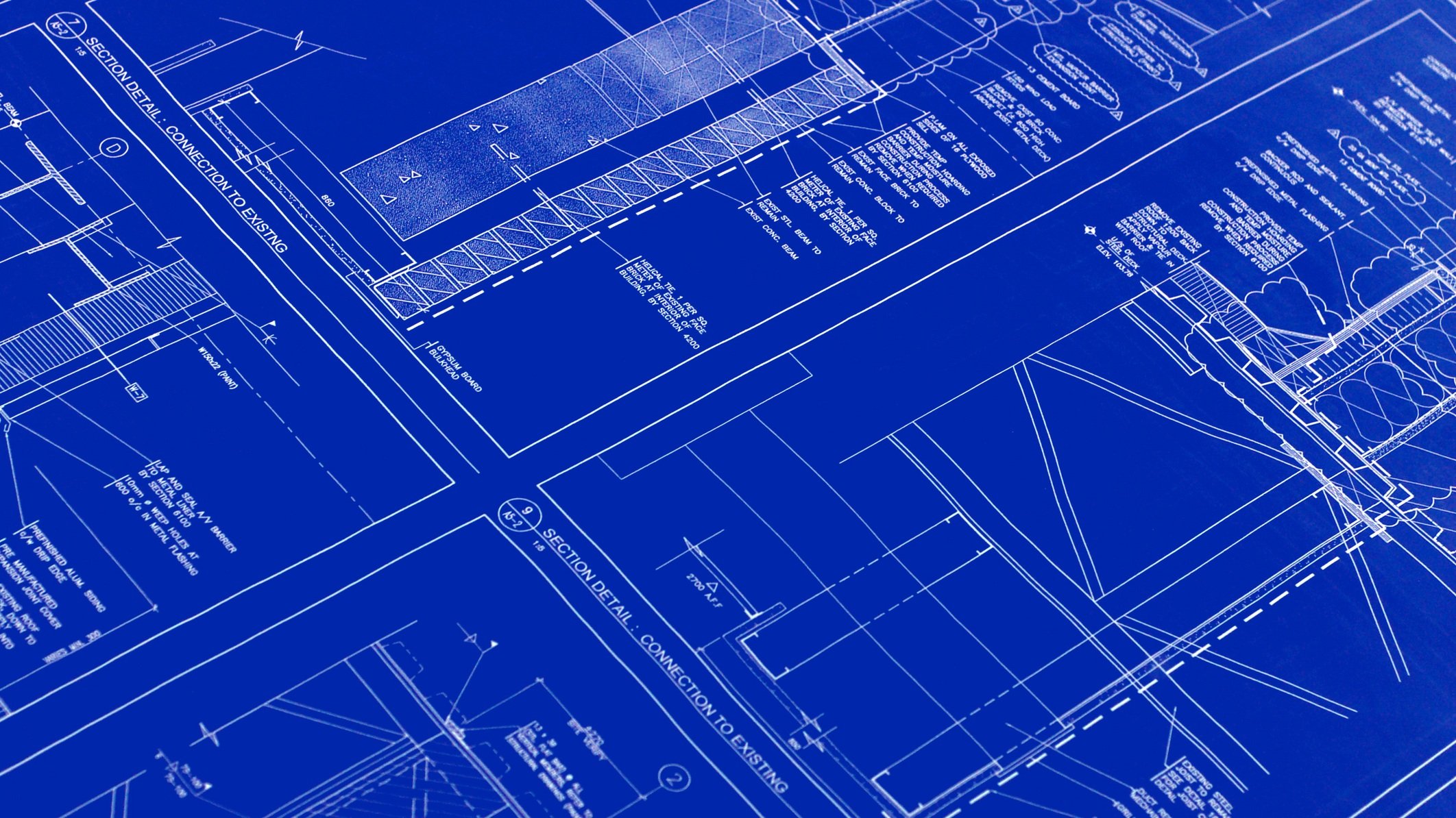 Desenho técnico em planta azul